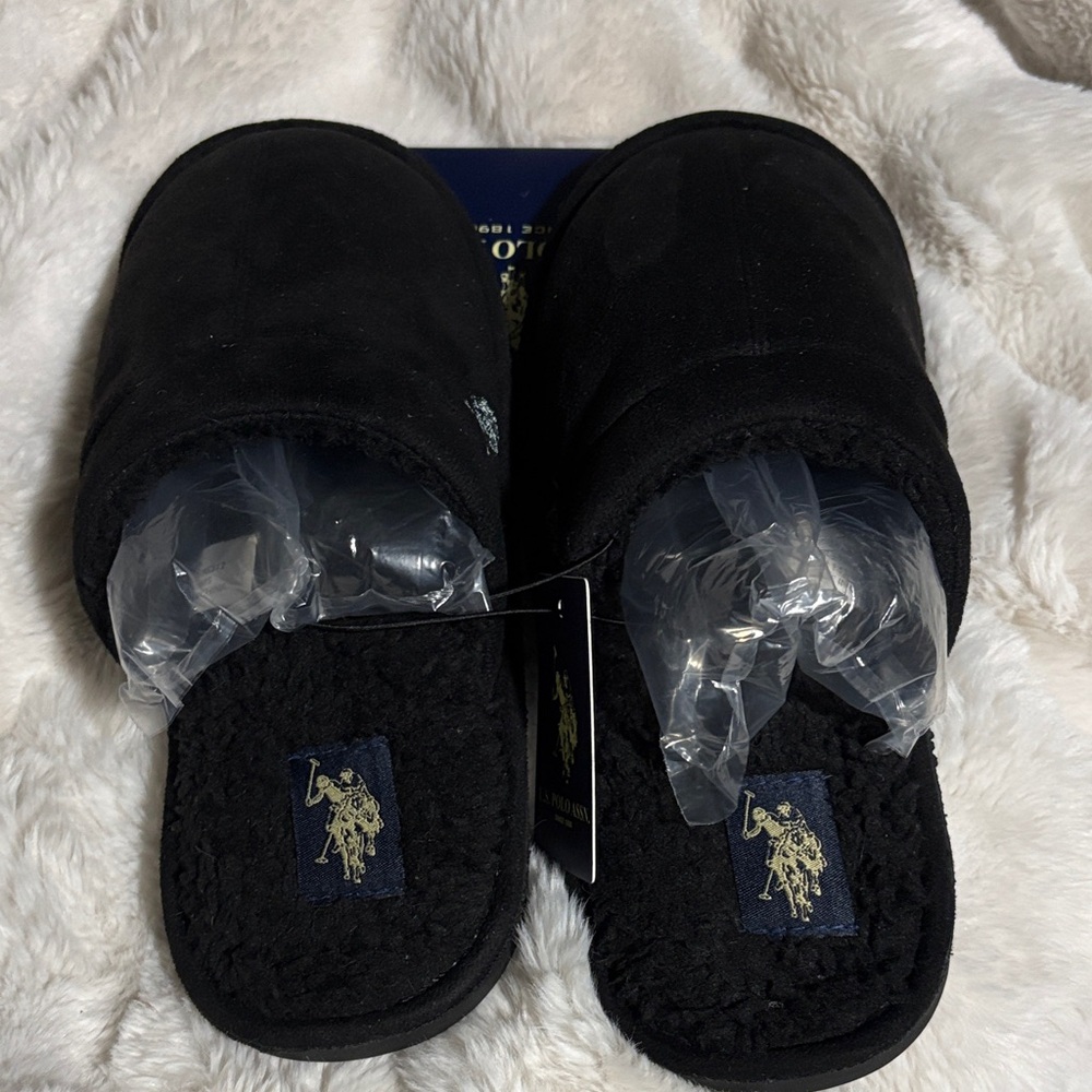 U.S. Polo Assn. Black Slide Slippers size 9/10